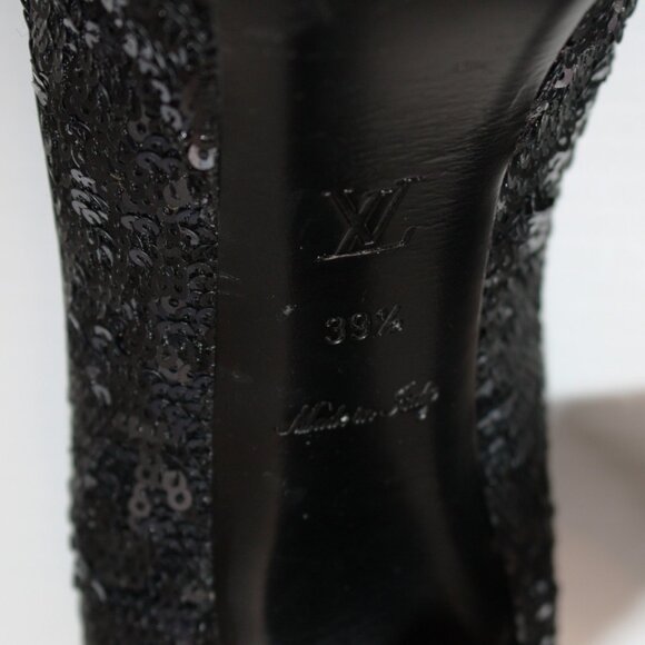 Louis Vuitton Navy Blue Sequin Peep Toe Pumps Shoes in size EU 39.5 / US 9.5 - Picture 10 of 10